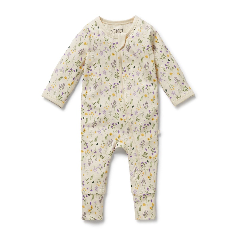 Wilson & Frenchy - Organic Zipsuit with Feet | Bella Floral