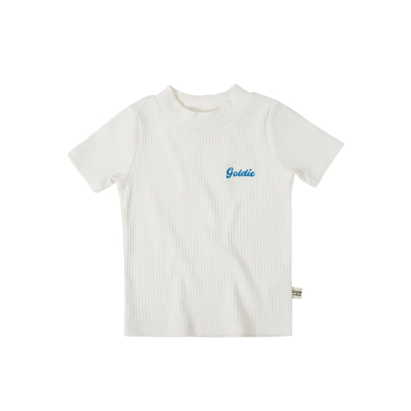 Goldie & Ace - Embroidered Rib T-Shirt White