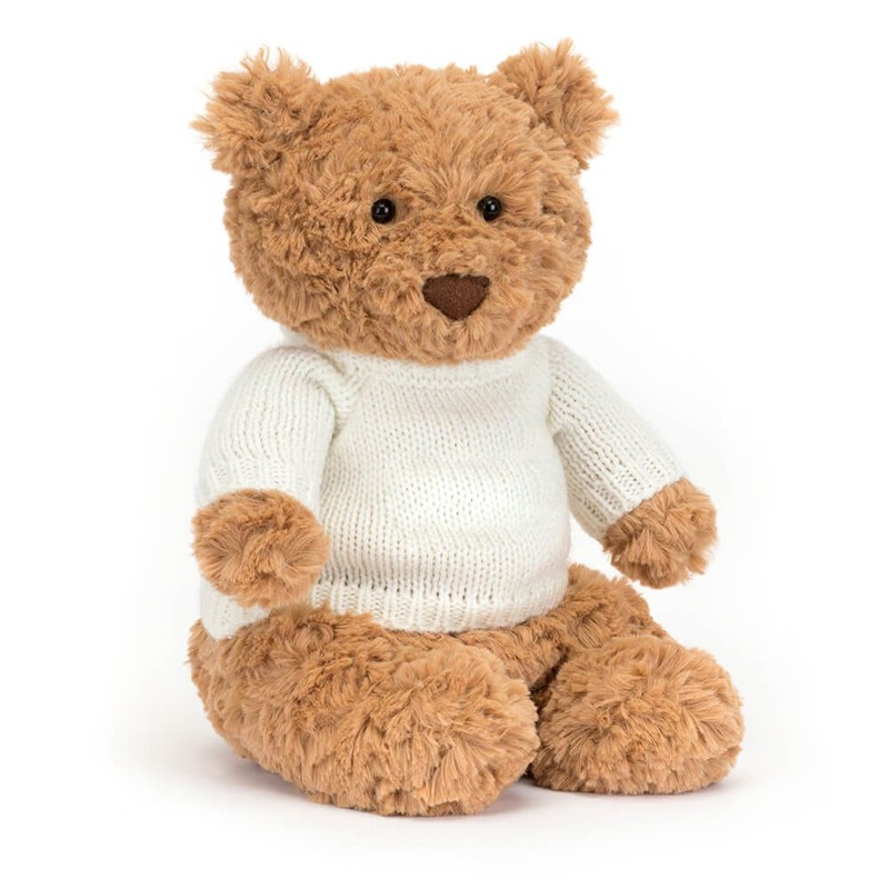 Jellycat - Bartholomew Bear | Medium With Personalised Cream Jumper