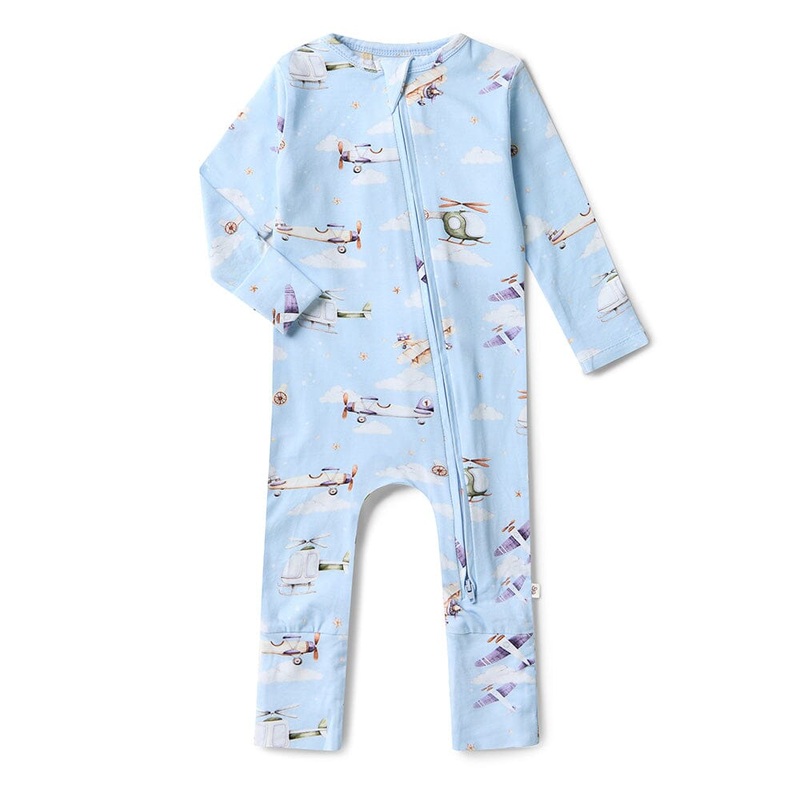 Snuggle Hunny - Organic Snugglesuit Convertible Romper | Taking Flight