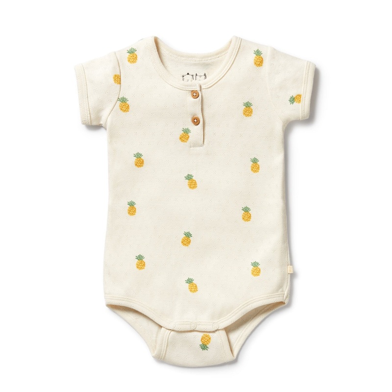 Wilson & Frenchy - Organic Pointelle Henley Bodysuit | Piney Pals