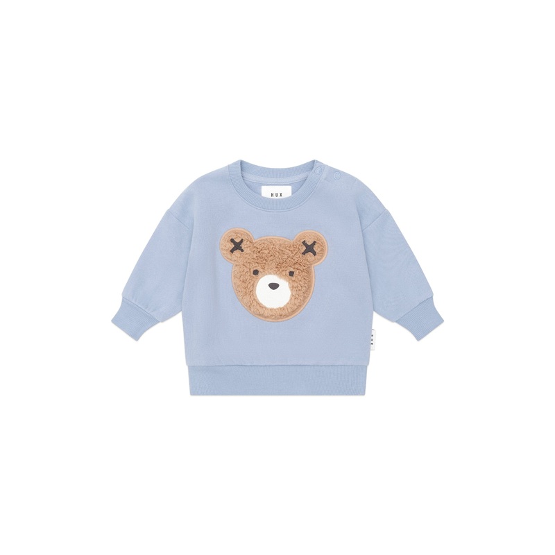 Huxbaby - Stone Blue Furry Huxbear Sweatshirt - HB3070W25