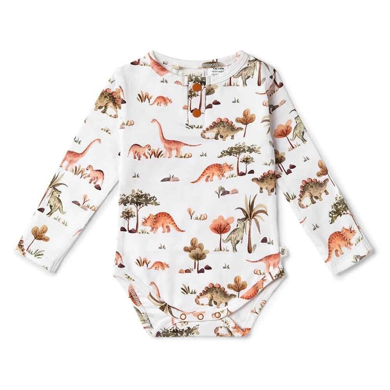 Snuggle Hunny - Organic Long Sleeve Bodysuit | Dino