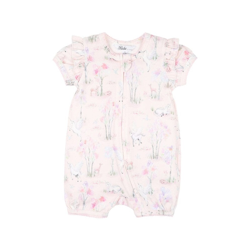 Bebe - Florence Print SS Zip Romper