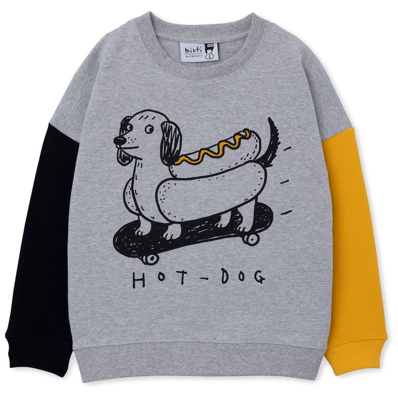 Minti Hot Dog Furry Crew - Marle/Black/Mustard