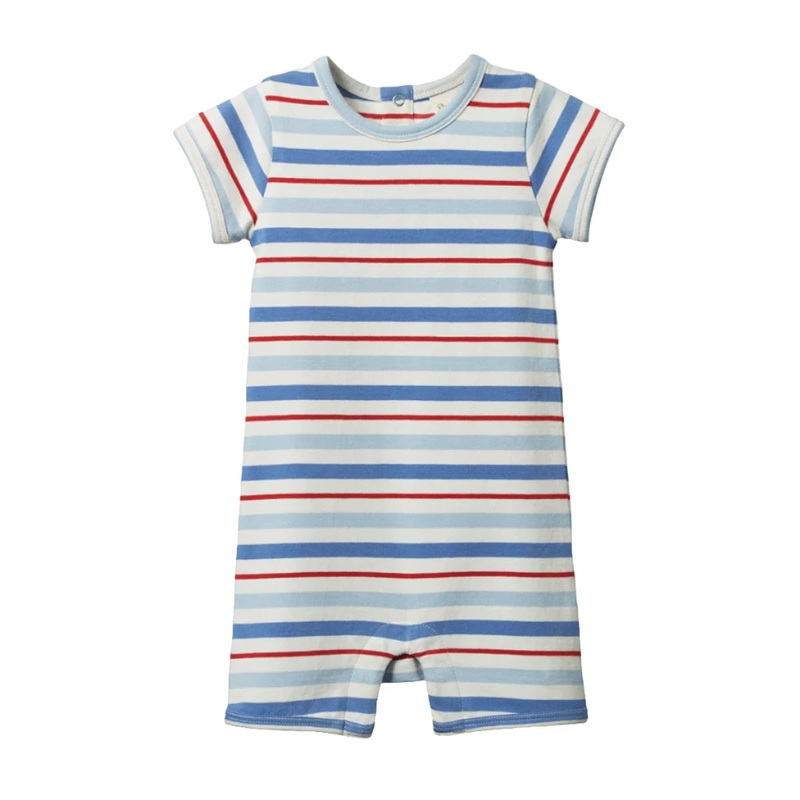 Nature Baby - Short Sleeve Quincy Romper | Surf Stripe