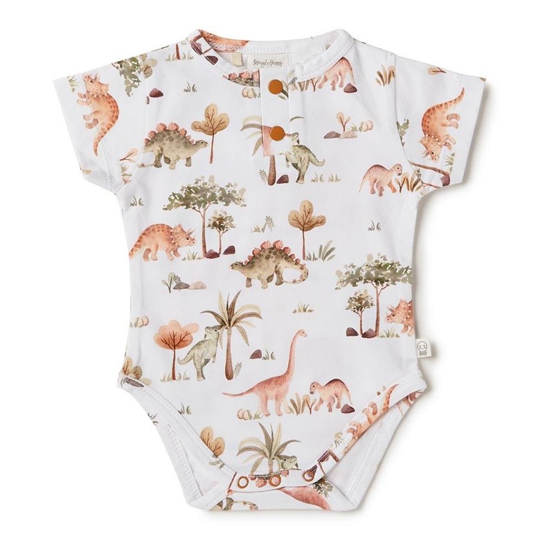 Snuggle Hunny - Organic Short Sleeve Bodysuit | Dino