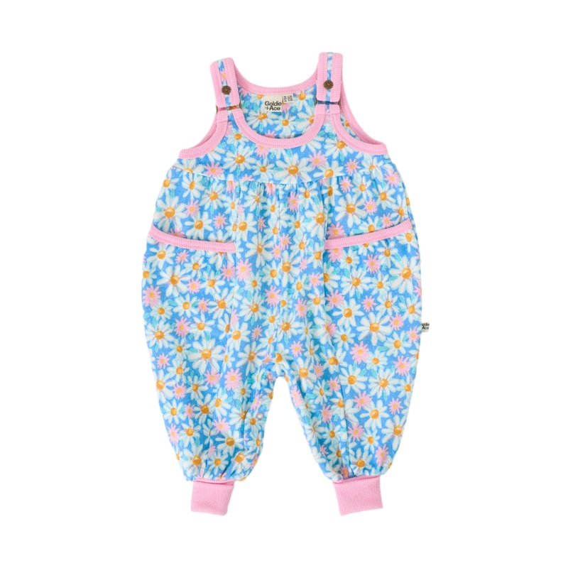 Goldie & Ace - Balloon Overall Romper | Seaside Daisy