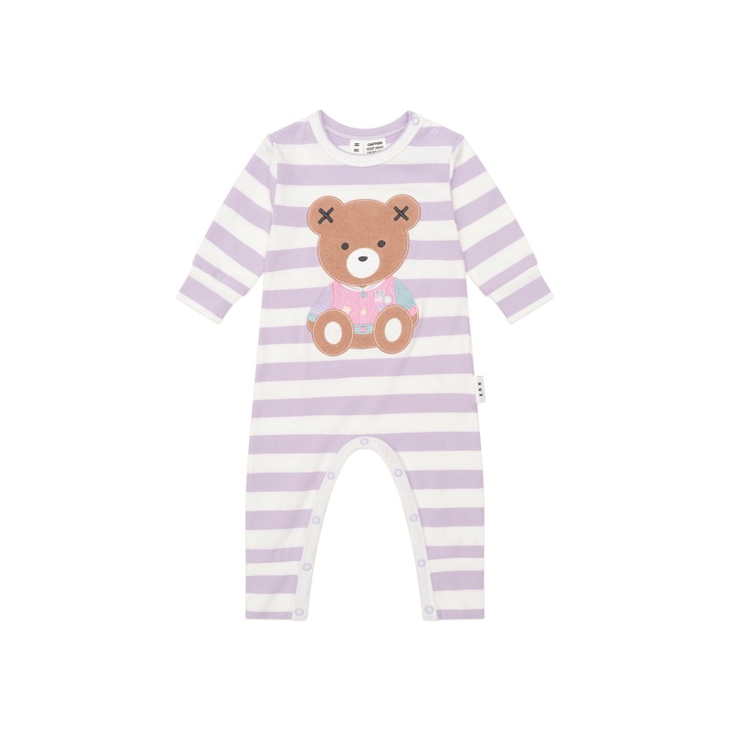 Huxbaby - College Hux Orchid Stripe Romper - HB0237W25