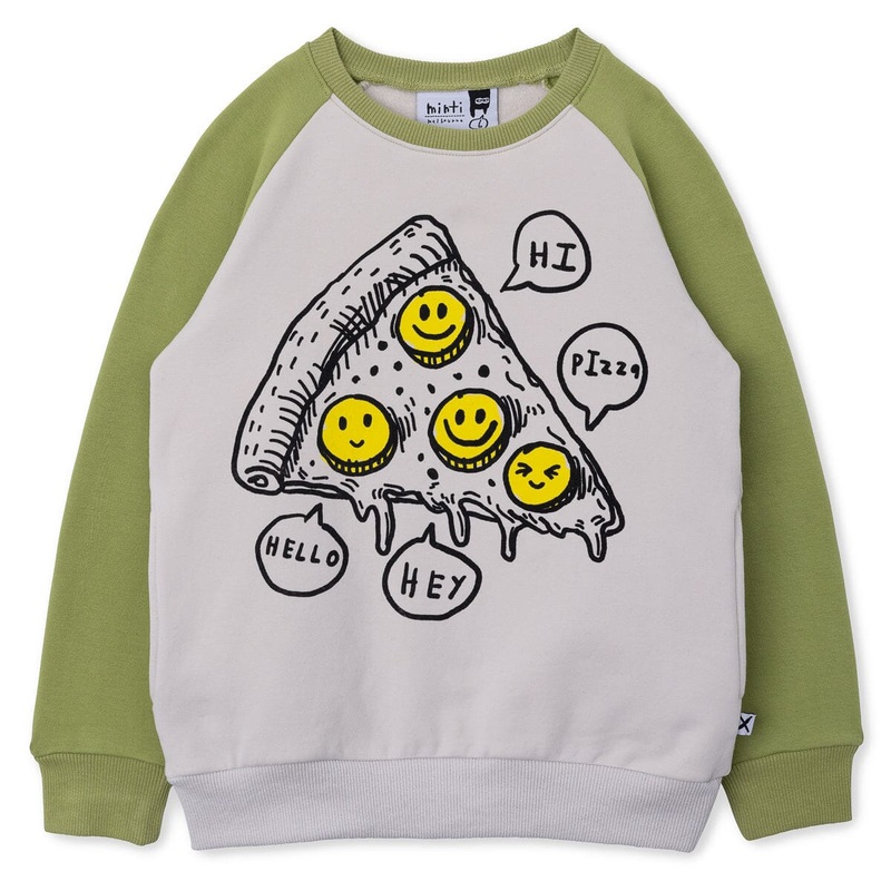 Minti Friendly Pizza Furry Crew - Grey/Lime