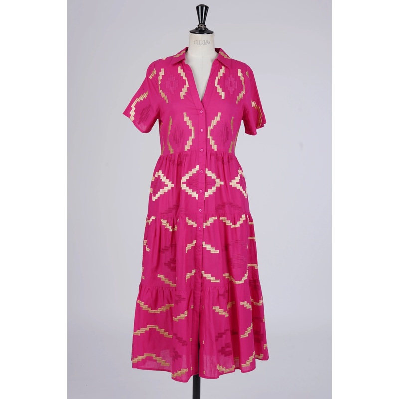 Pink and Gold Long Dress