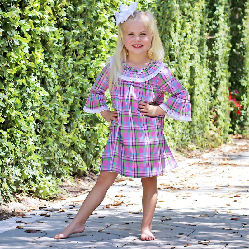 Pink Plaid Ruffle Mary Dress