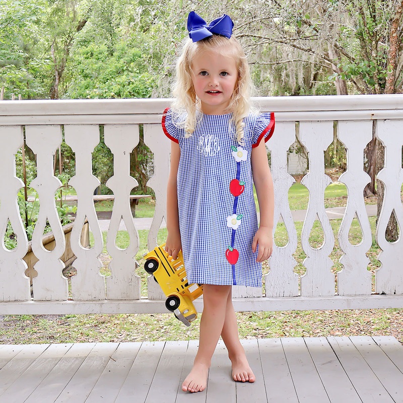 Apple & Flower Royal Gingham Emery Dress