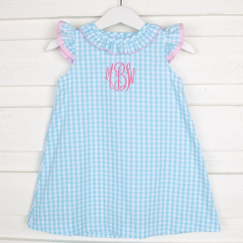 Aqua Ruffle Collared Dress