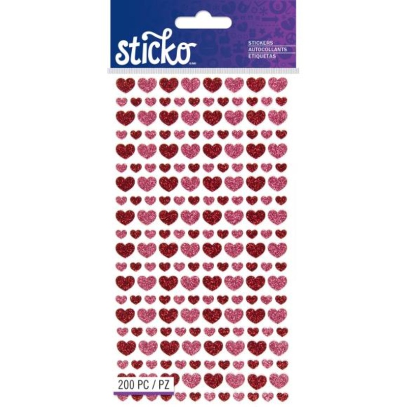 Glitter Hearts Stickers E5200412