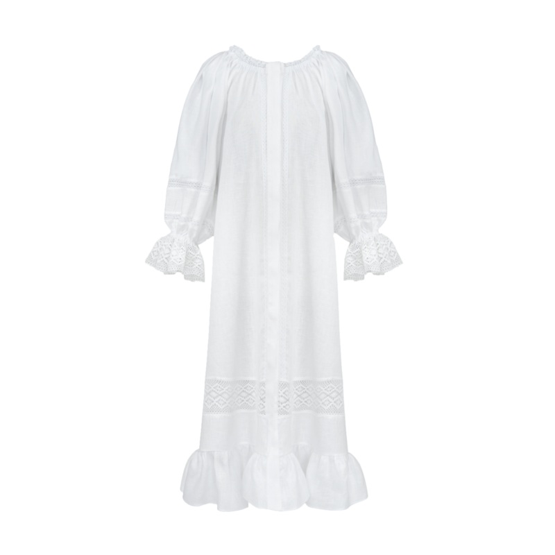 Paloma Linen Dress in White