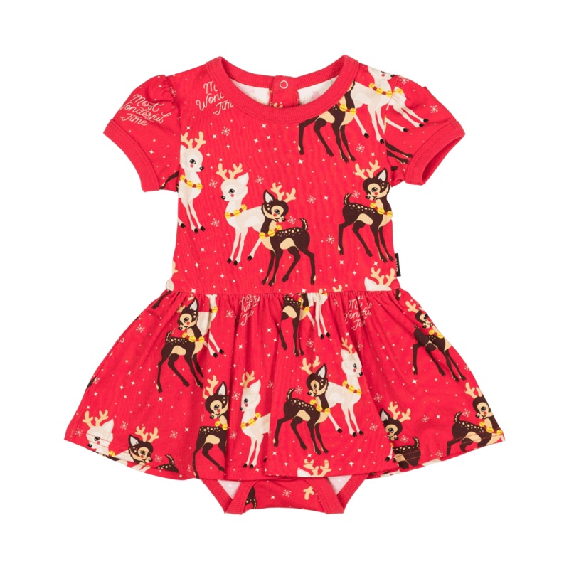 Rock Your Baby Comet and Cupid baby waisted dress in red