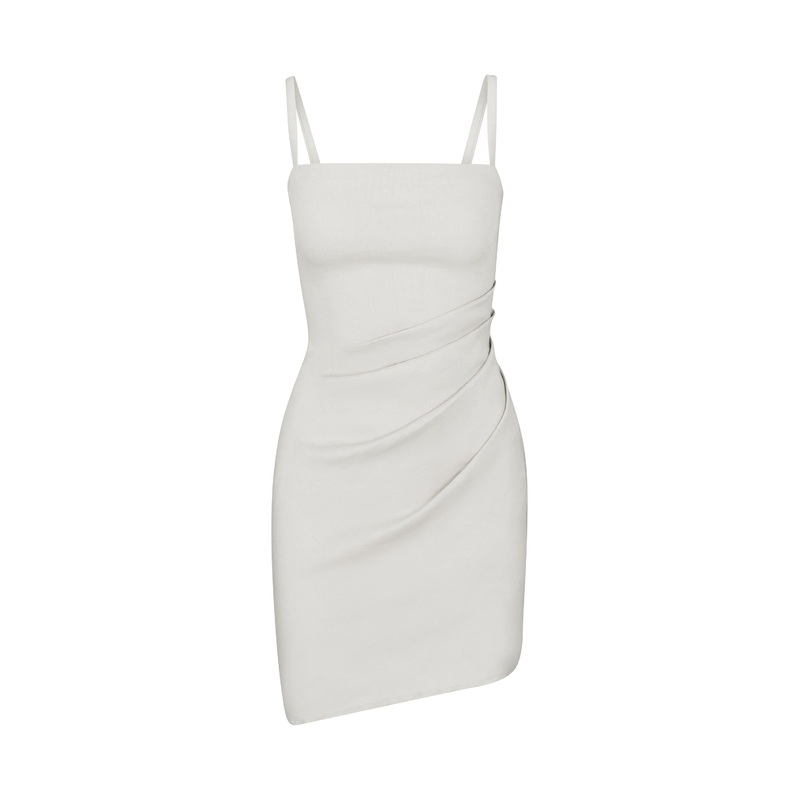 The Nadege Asymmetric Draped Mini Dress