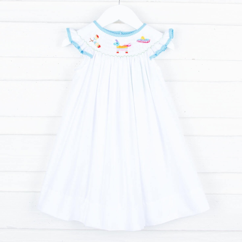 Time To Fiesta Smocked White Dress