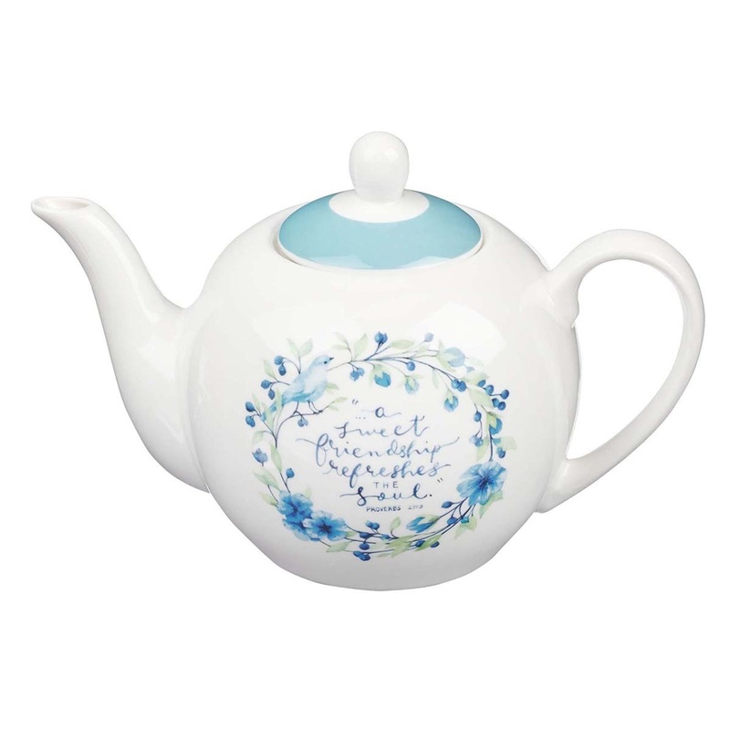 A Sweet Friendship Ceramic Teapot - Proverbs 27:9 TEA006