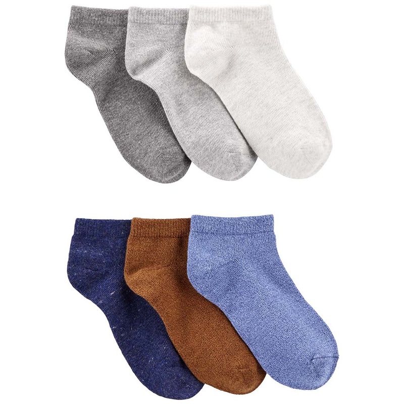 Boys' 6-Pack Brown & Blue Ankle Socks