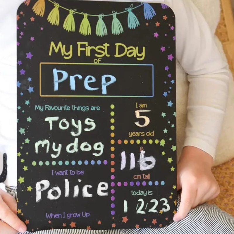 First Day Of School Blackboard - Stars