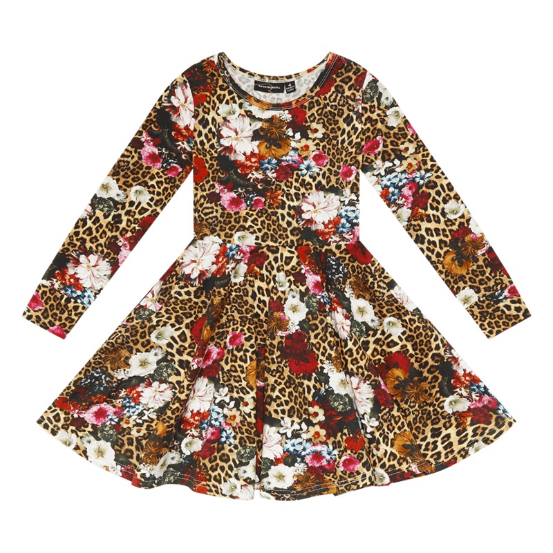 Rock Your Baby Leopard floral waisted dress in floral