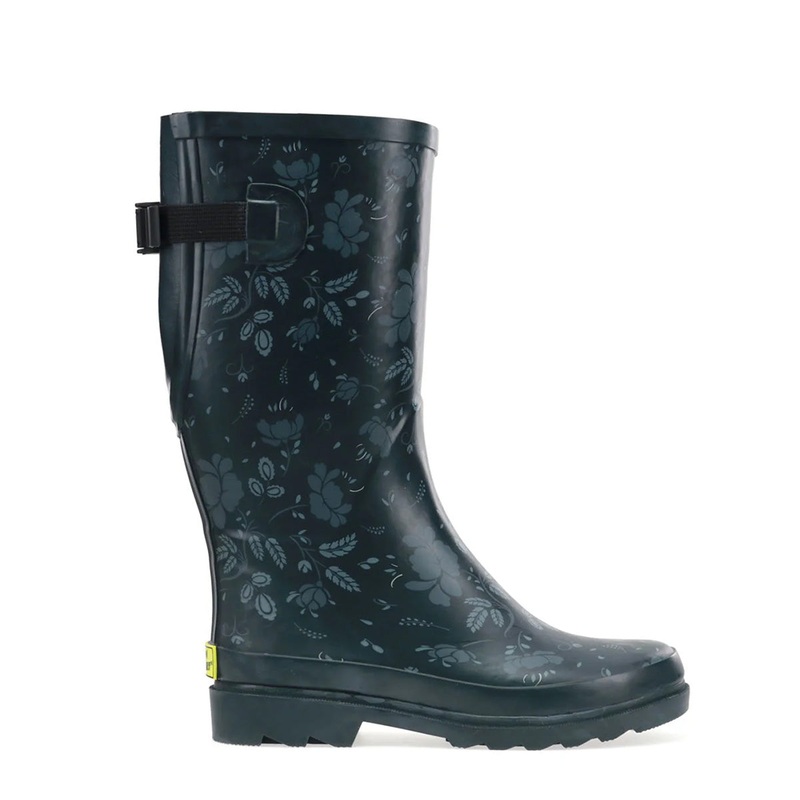 Women's Tall Feminine Floral Wide Calf Rain Boot 2100245B