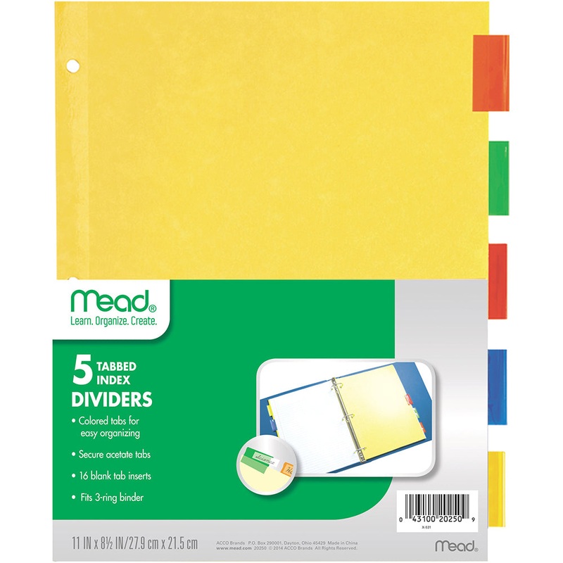 5-Tab Index Dividers 20250