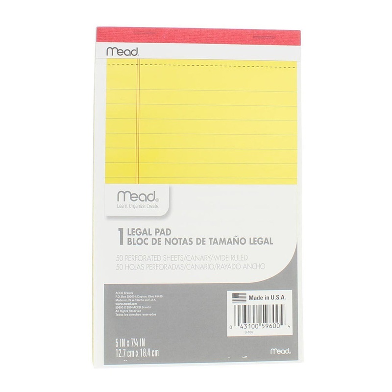 50-Sheet 5x7.25 Legal Pad 59600