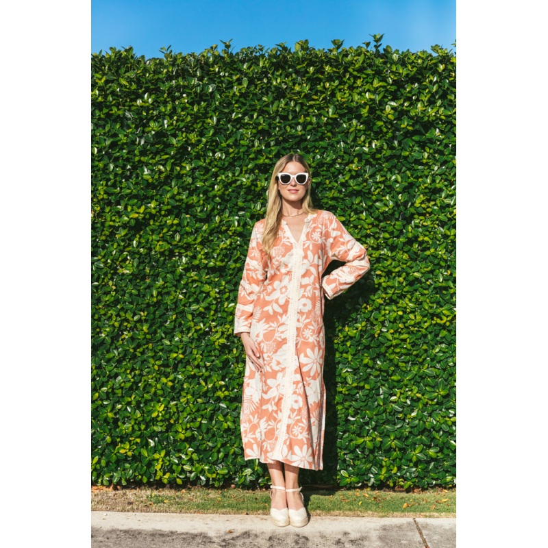 Bardot Dress in Joy Salmon
