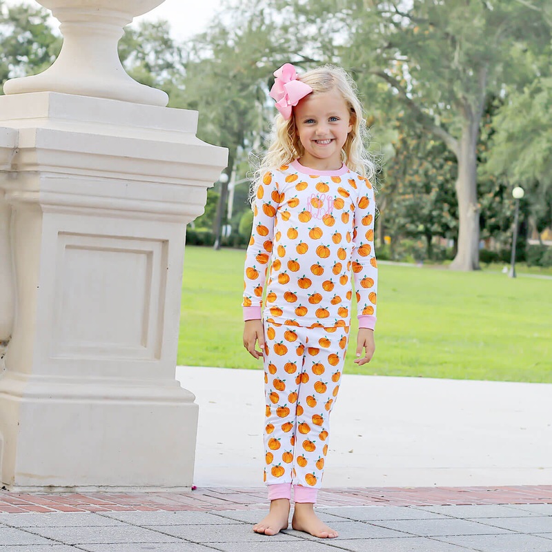 Bountiful Pumpkin Pajamas Pink Trim