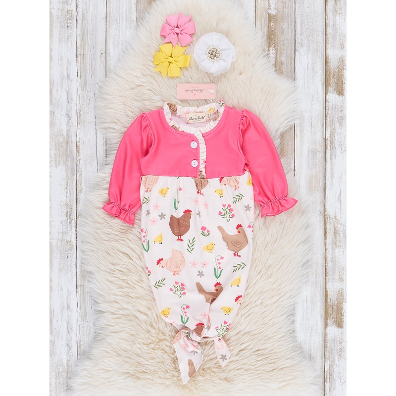 Pink Chickadee Knot Gown