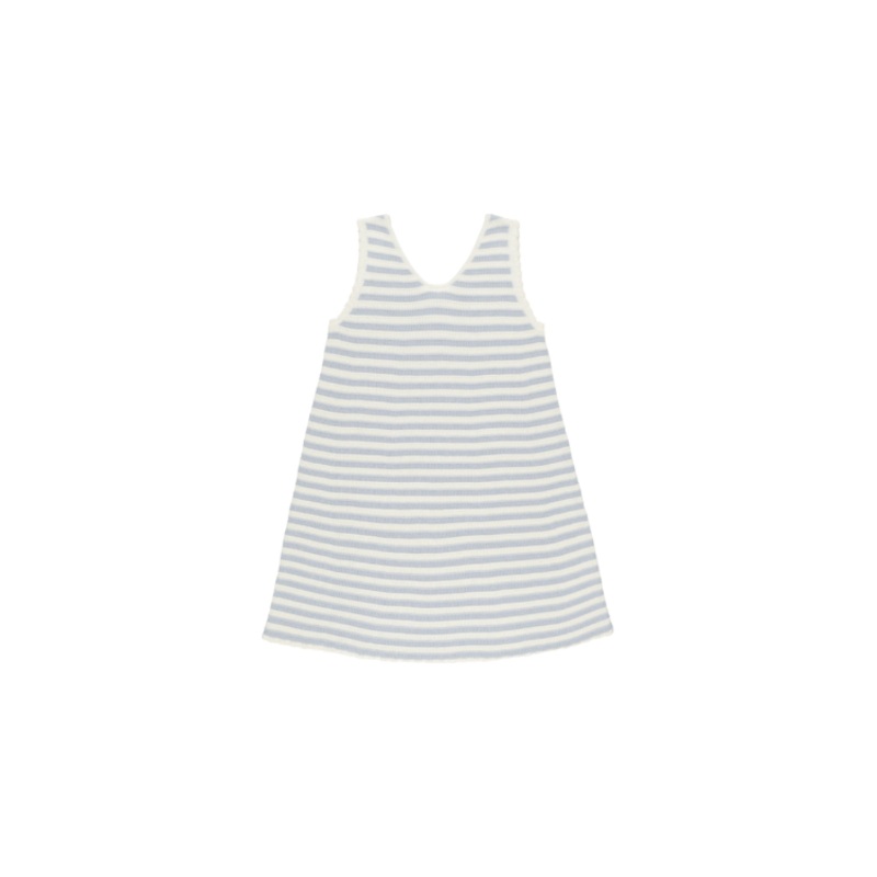 Rylee + Cru Crochet Tank Mini Dress- Blue Stripe