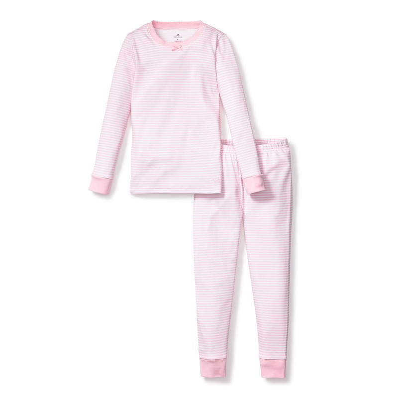 Childrens Pink Stripes Pima Snug Fit Pajama Set