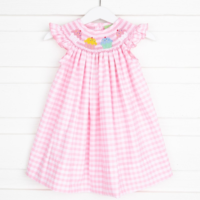 Cupcake Smocked Dress Pink Check