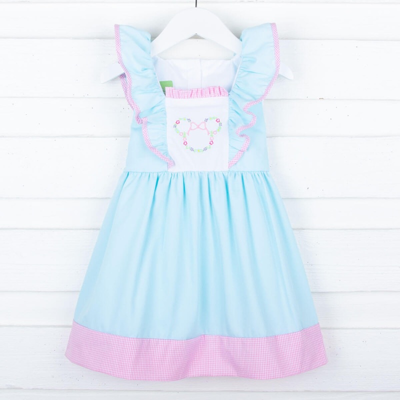 Floral Mouse Ears Waterfall Mint Dress