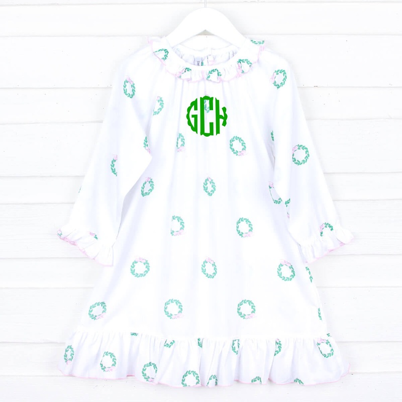 Holiday Wreath White Nightgown