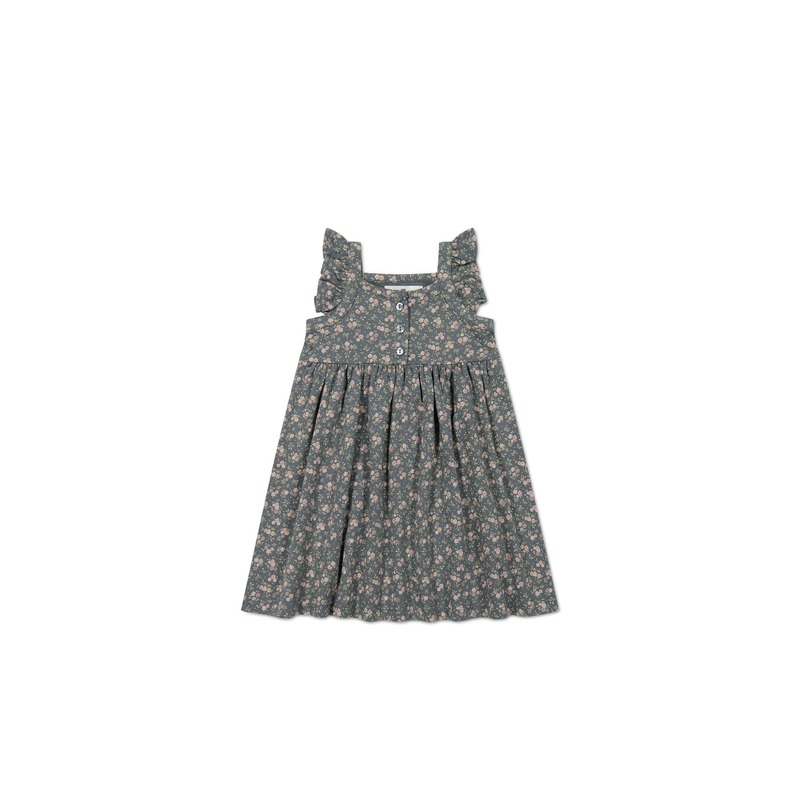 Jamie Kay Organic Cotton Sienna Dress Rosalie Floral Lava in Grey