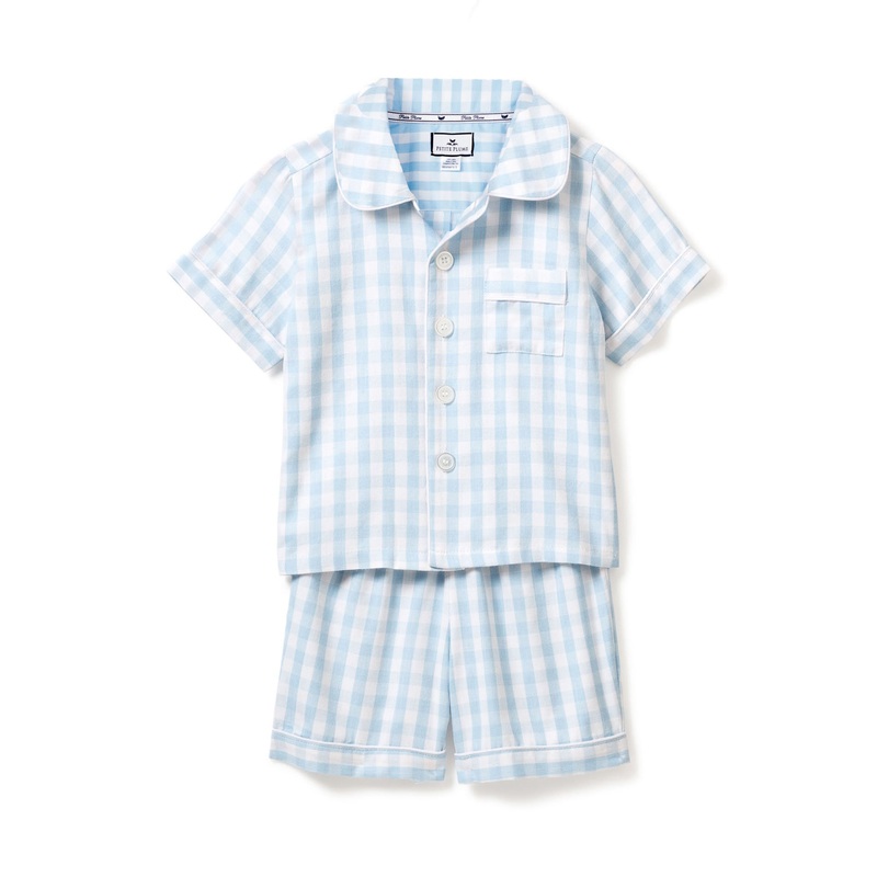 Light Blue Gingham Short Set