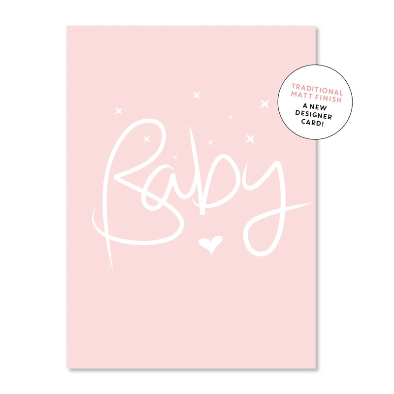 Pink Script Baby Greeting Card