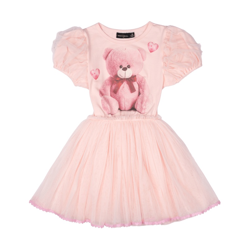 Rock Your Baby Teddy Circus Dress in Pink