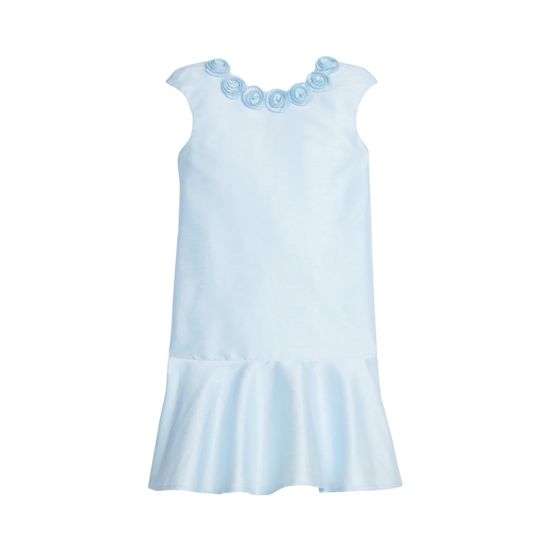 Rosette Dress in Light Blue