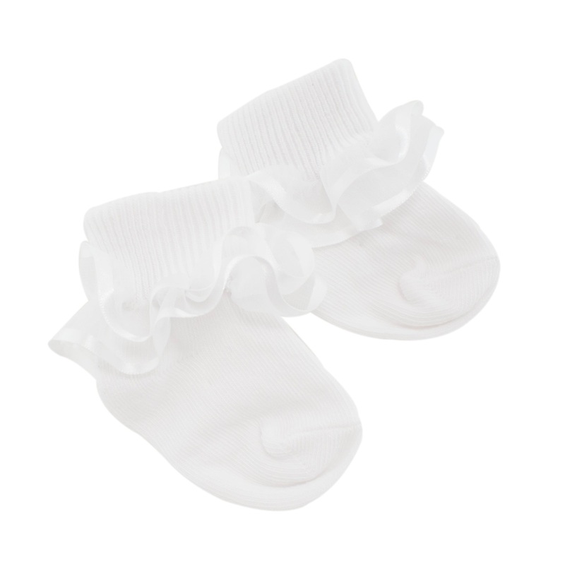 Baby Girl Socks with White Ruffled Lace 2177