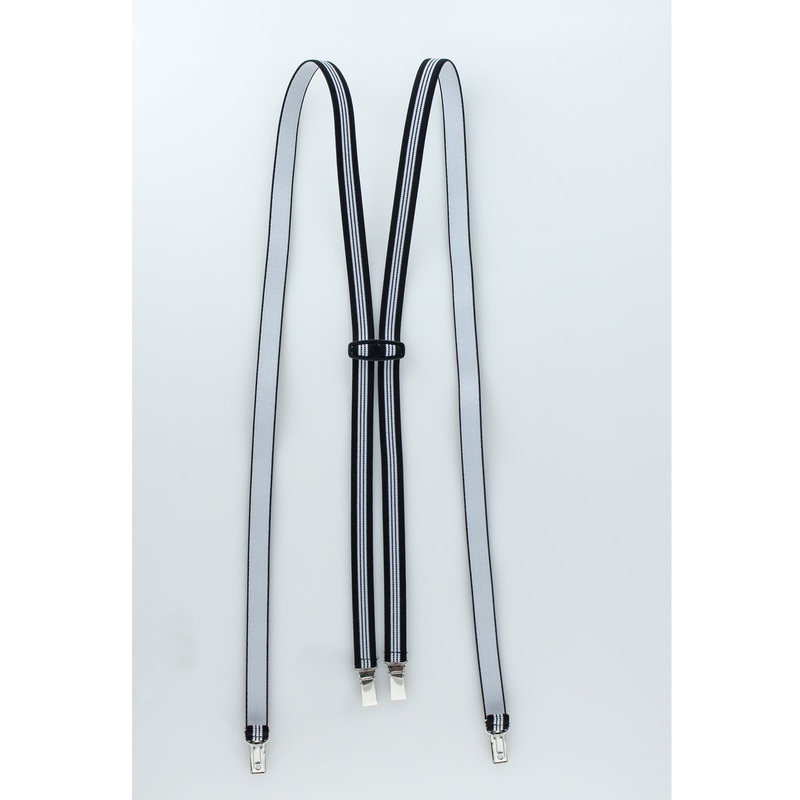 Black and White Stripe Suspenders S1CP