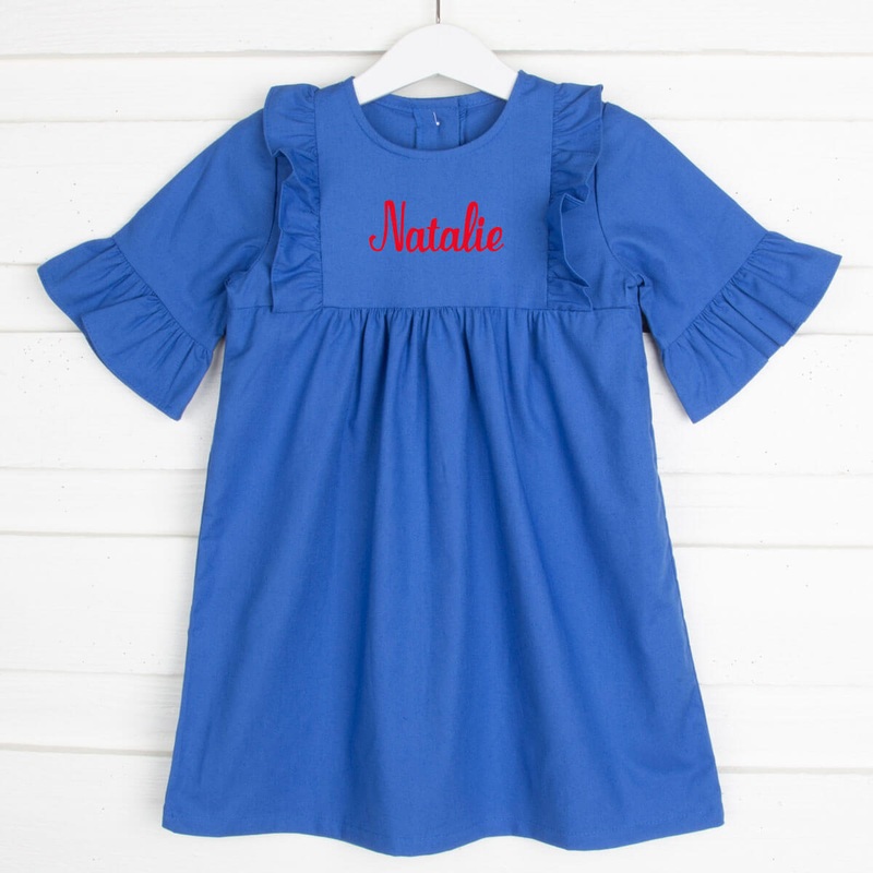Cadet Blue Solid Olivia Dress