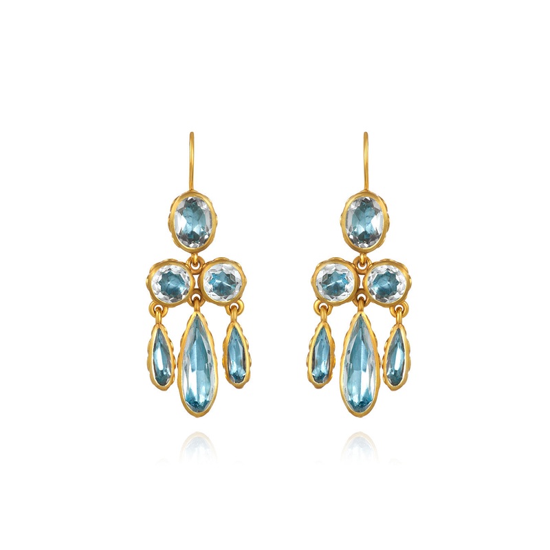 Catherine Girandole Earrings in Sky