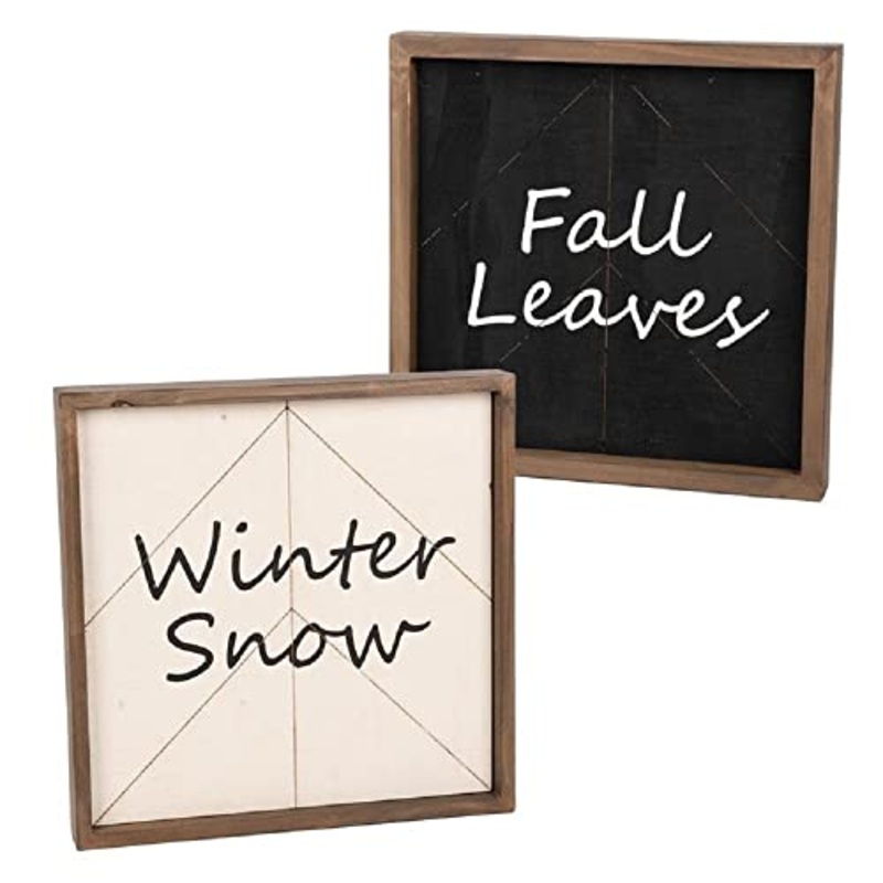 Fall Leaves and Winter Snow Sign 2266-60584