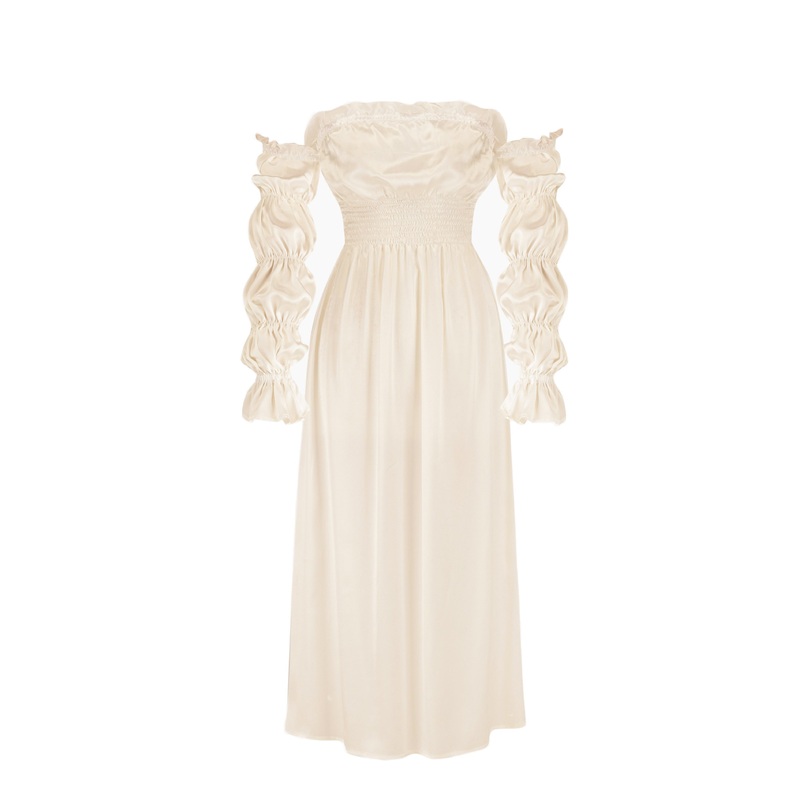 Michelin Silk Dress in Pearl White