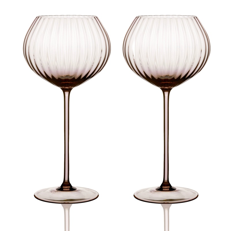 Quinn Mocha Red Wine Glasses, Set of 2